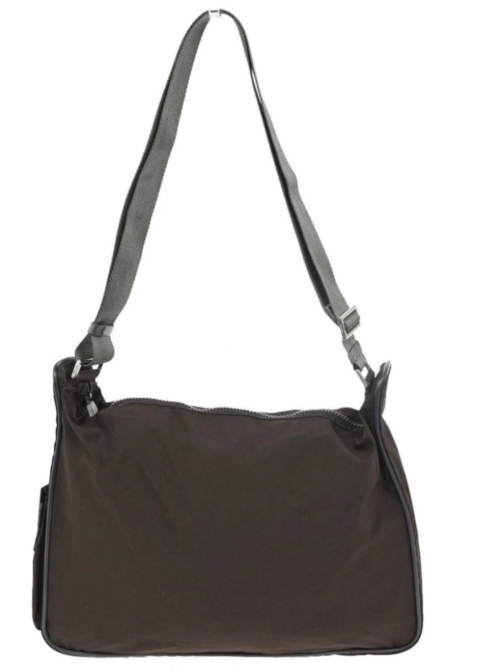 PRADA Sport Line Shoulder Crossbody Bag Nylon Leather Canvas Brown SHW 01KD085